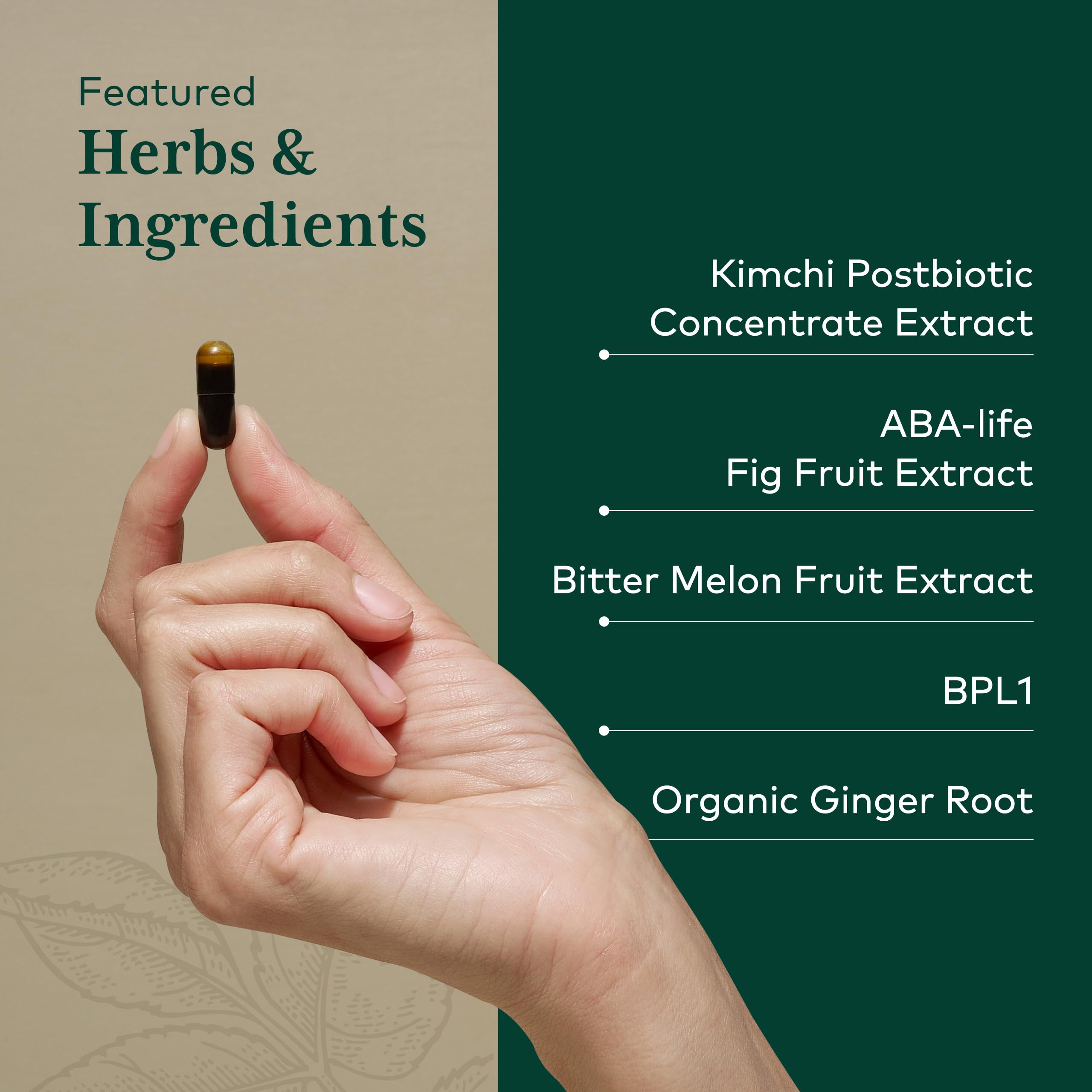 Gaia Herbs PRO Tri-Glycemic ingredientes clave figo y melón amargo.