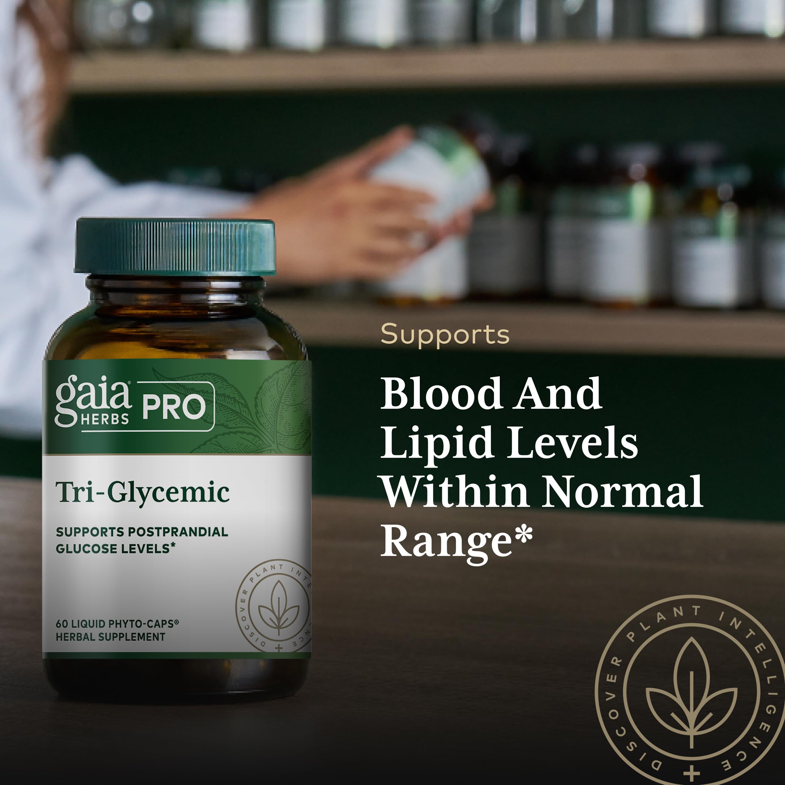 Gaia Herbs PRO Tri-Glycemic incluye BPL1 postbiótico para metabolismo.