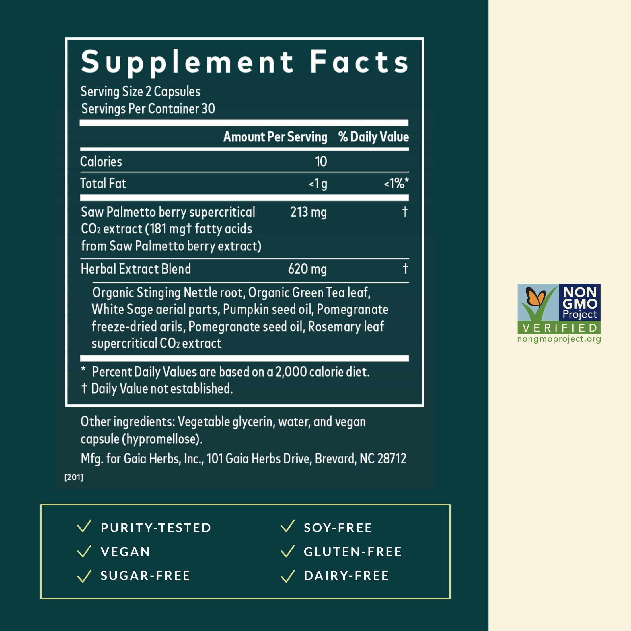 Gaia Herbs Prostate Health: cápsulas en primer plano, fórmula herbal para apoyar la salud masculina