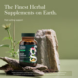 Gaia Herbs Quick Defense, etiqueta detallada con ingredientes de alta calidad.