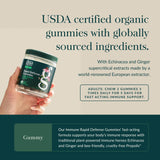 Botella de Gaia Herbs Rapid Defense Gummies para consumo diario
