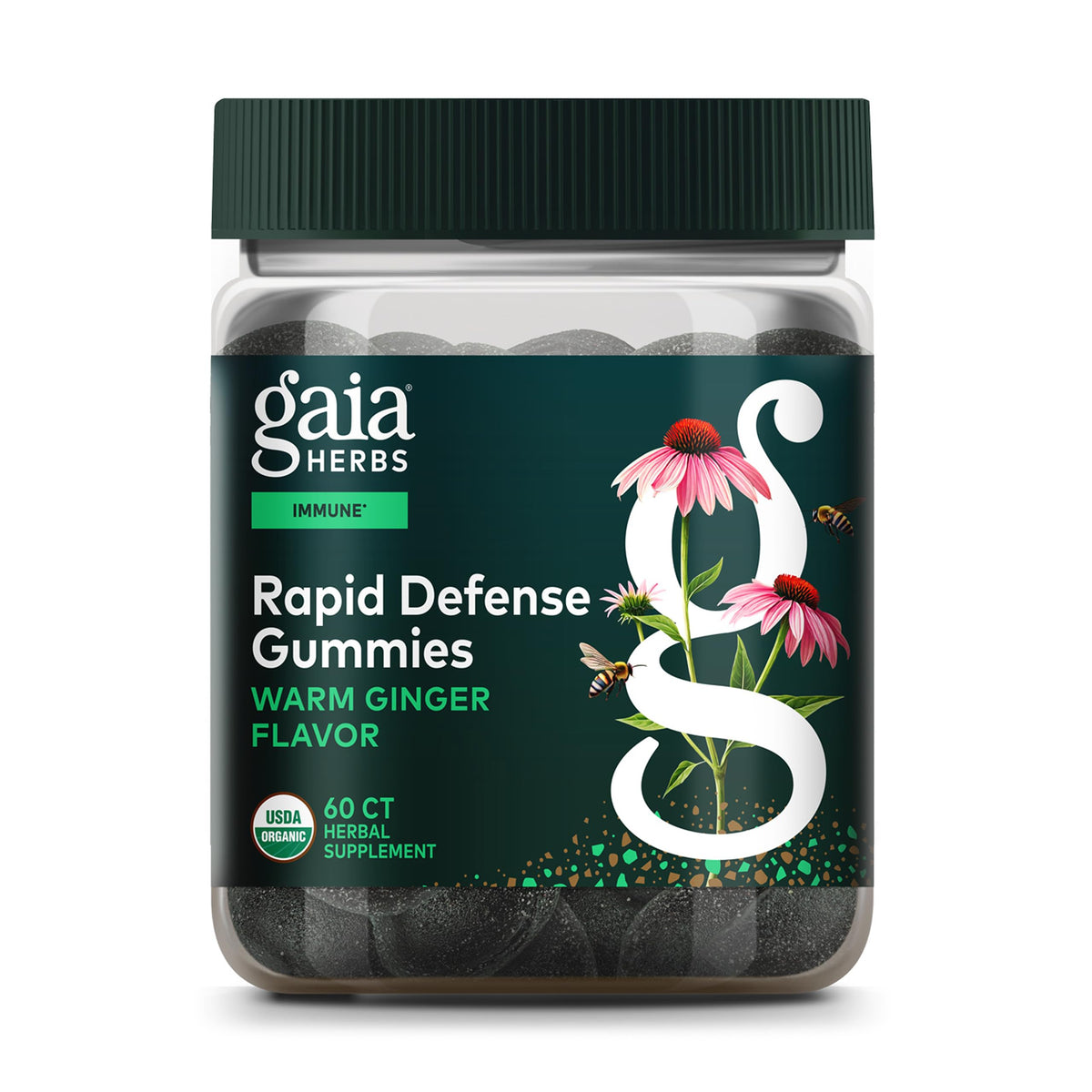 Gaia Herbs Rapid Defense Gummies con propóleos para apoyar el sistema inmunitario