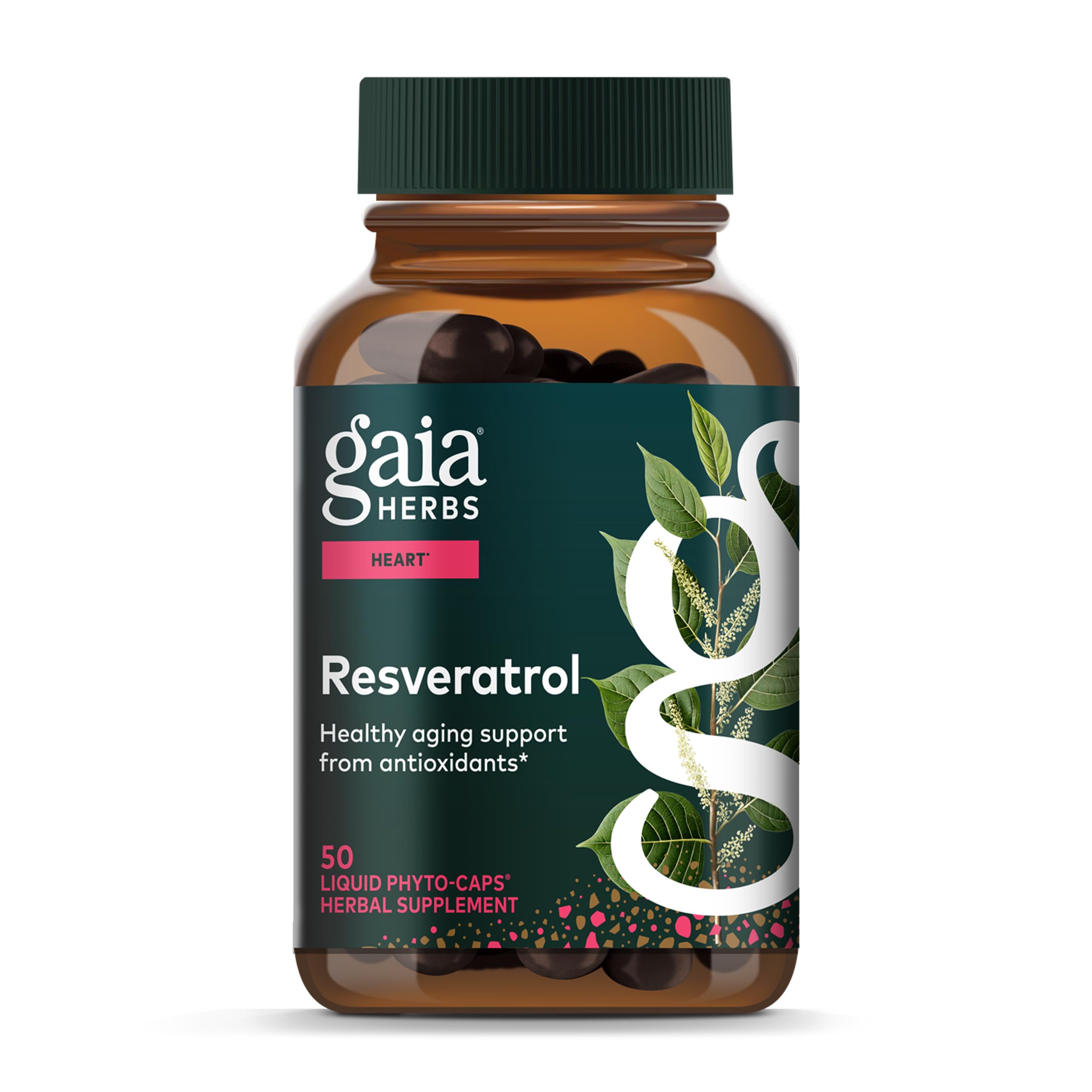 Gaia Herbs Resveratrol, cápsulas líquidas para consumo diario.
