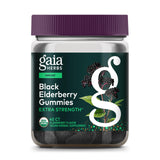 Gaia Herbs saúco negro gomitas en frasco, apoyo al sistema inmune.