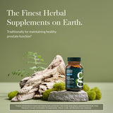 Gaia Herbs Saw Palmetto: etiqueta frontal que destaca la fórmula herbal