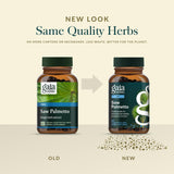 Gaia Herbs Saw Palmetto: caja que facilita control de dosis