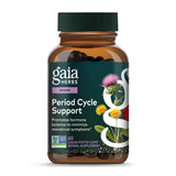 Gaia Herbs soporte ciclo menstrual, botella en primer plano para uso diario