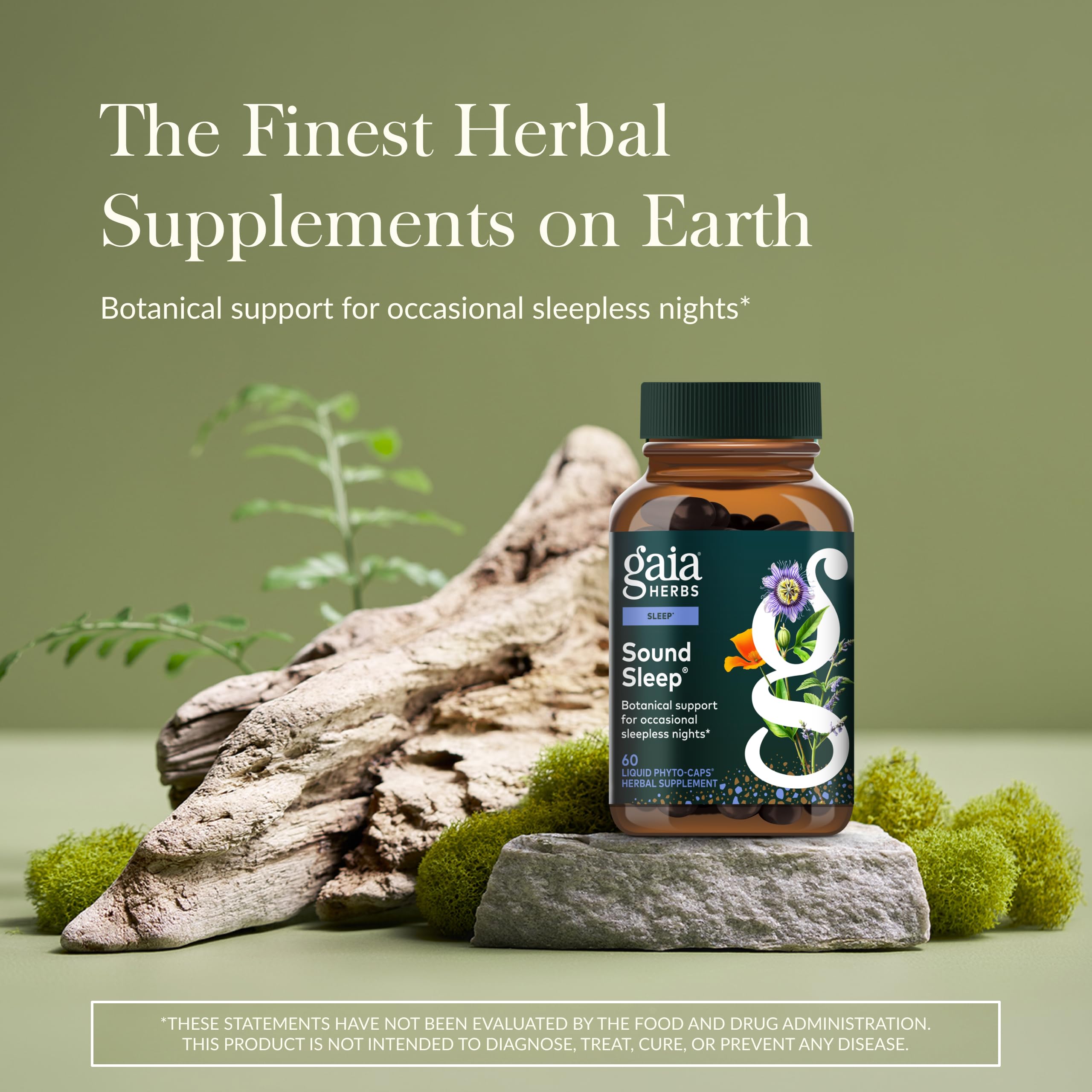 Cápsulas de Gaia Herbs Sound Sleep para apoyo del sueño