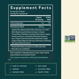 Etiqueta frontal de Gaia Herbs Steady Mind con información clave