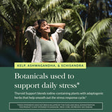 Gaia Herbs Thyroid Support, botella abierta, mostrando la boquilla y acceso.