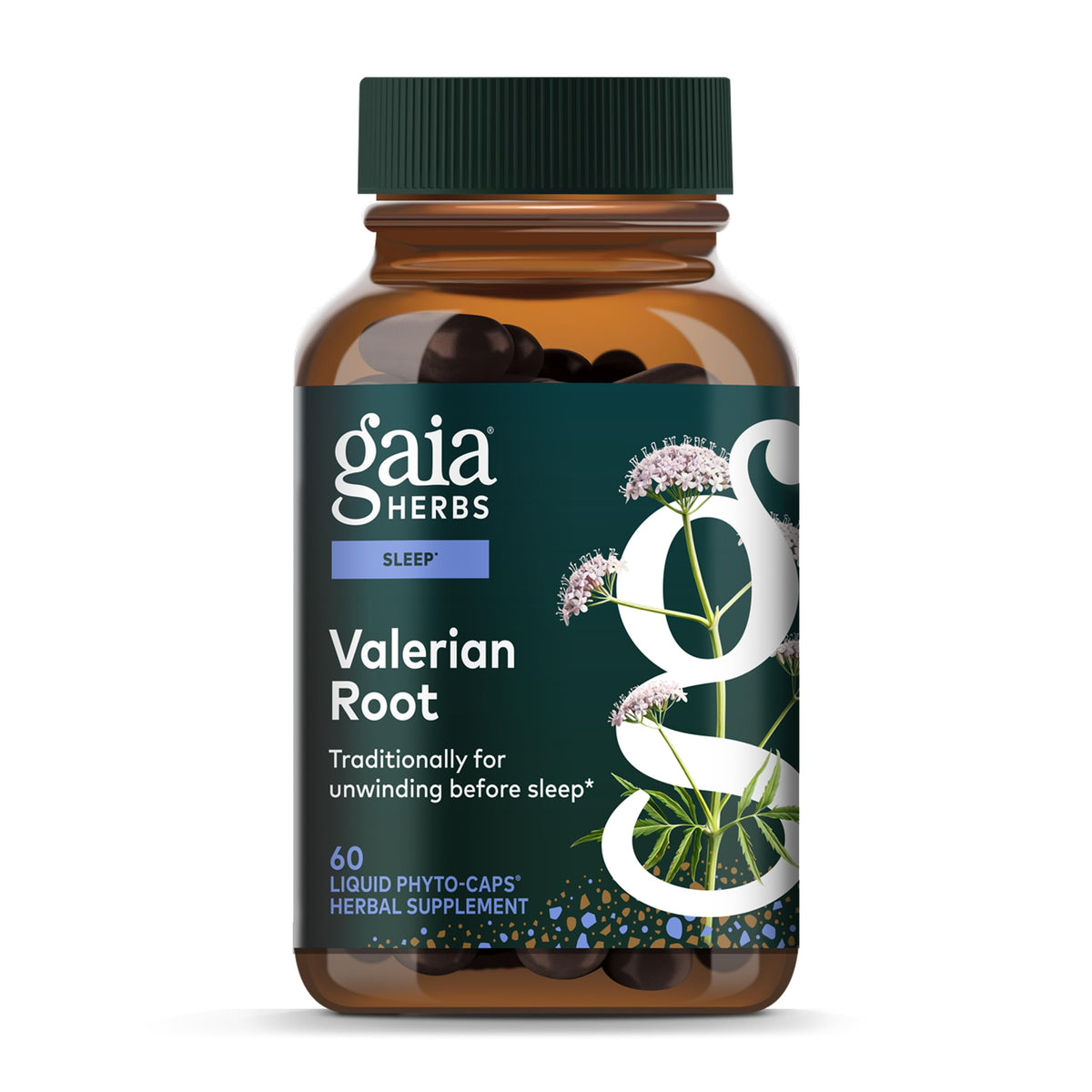 Gaia Valeriana en botella, posible apoyo para un descanso más sereno.