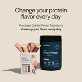 Gainful Lean Whey mezcla en vaso, textura suave al beber