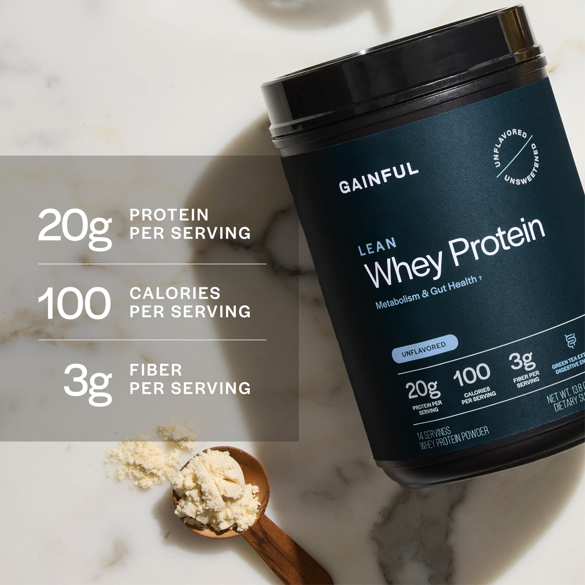 Gainful Lean Whey polvo fino para batidos cremosos