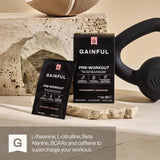Gainful Pre Entrenamiento—diez sobres listos para llevar a cualquier lugar.