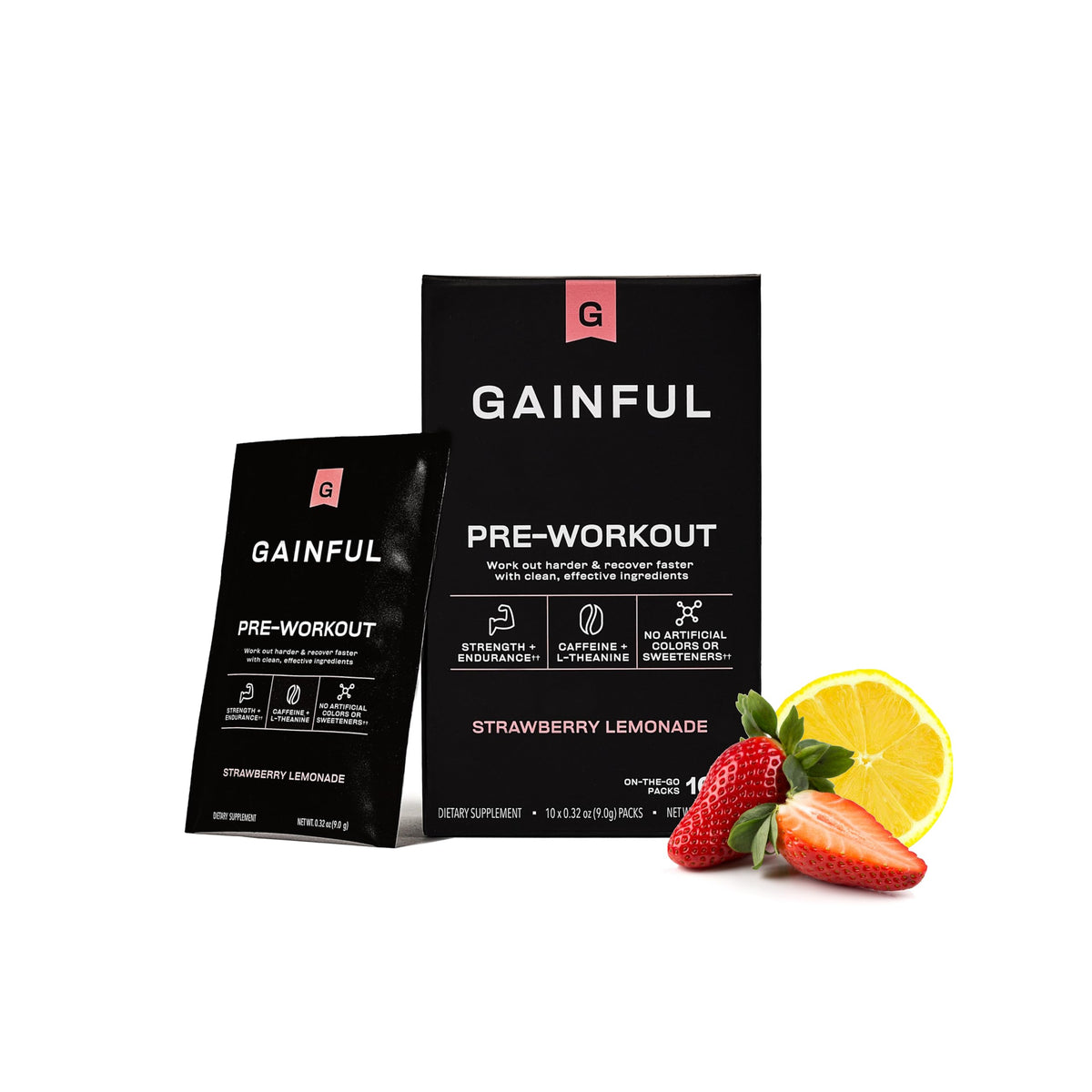 Gainful Pre Entrenamiento en envase portátil, listo para entrenamientos eficientes.