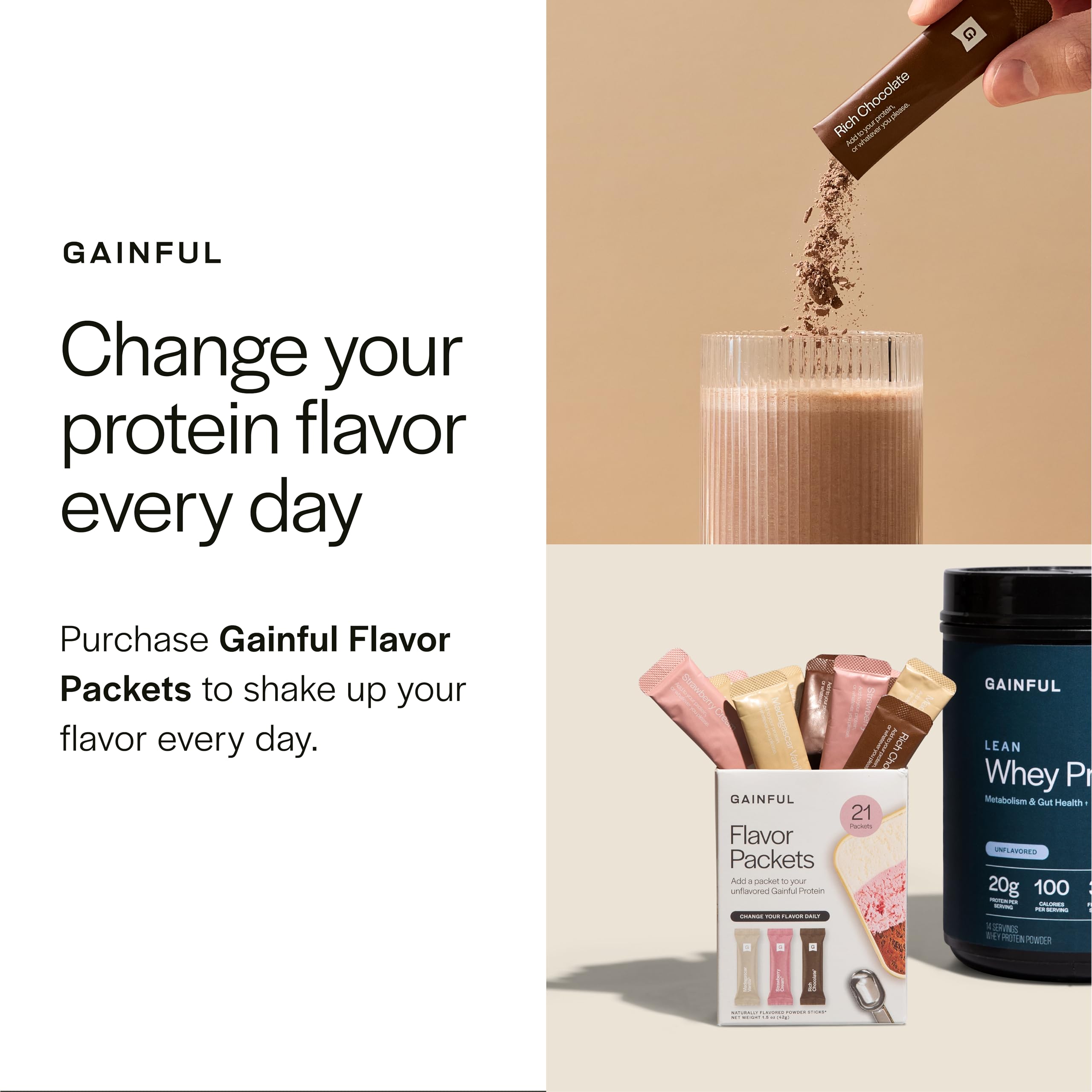 Batido cremoso con Gainful proteína de suero aislada sin sabor y leche.