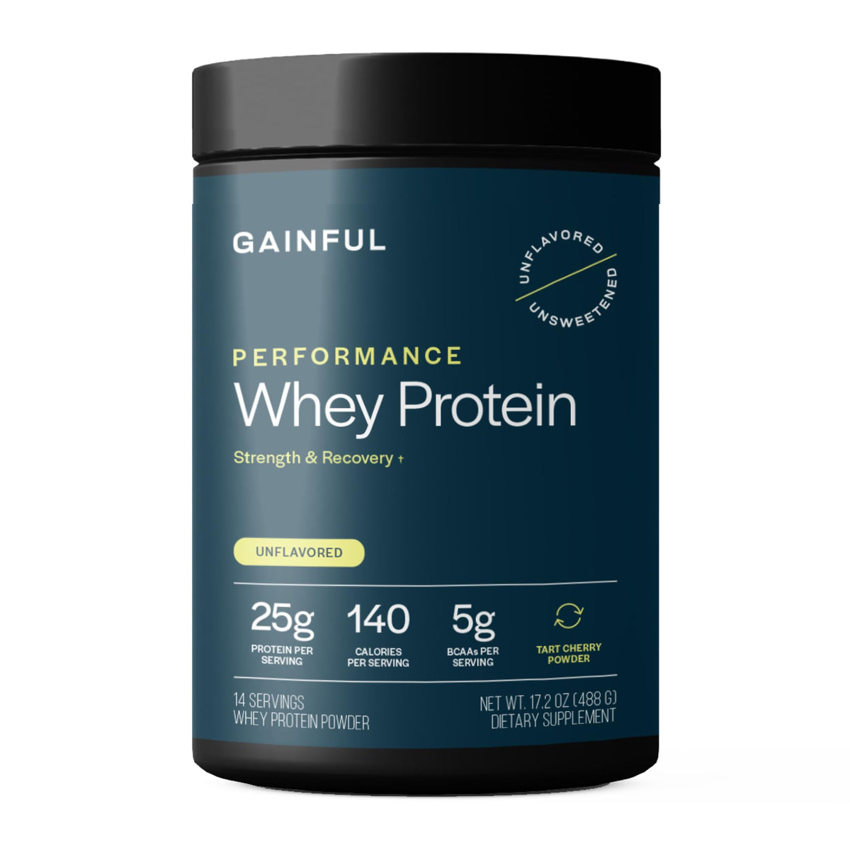 Gainful proteina whey sin sabor en pote, ideal para batidos