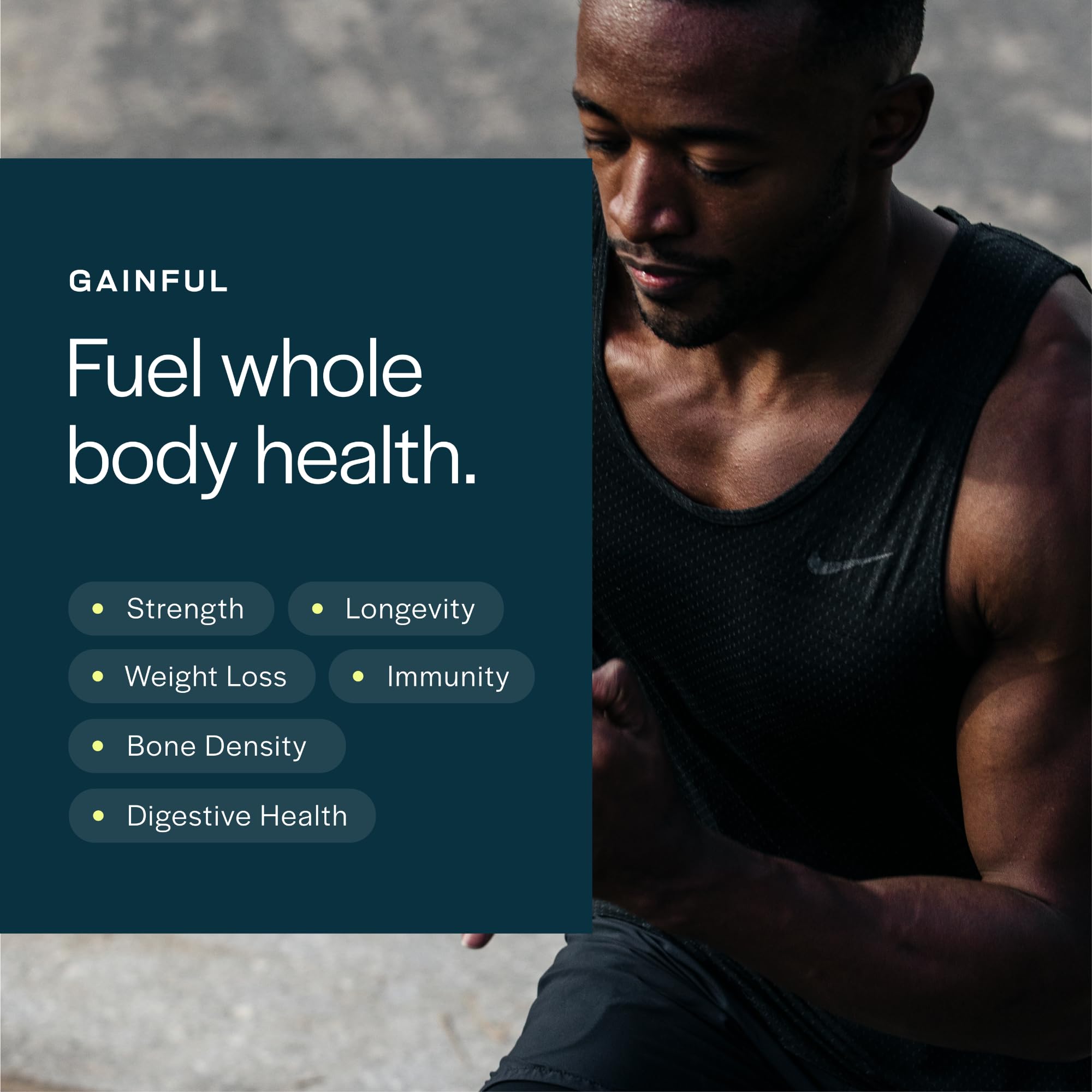 Gainful smoothie con proteina, batido suave para el desayuno