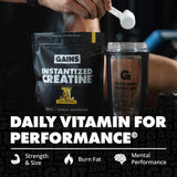 GAINS IN BULK creatina instantizada se disuelve por completo para uso rápido