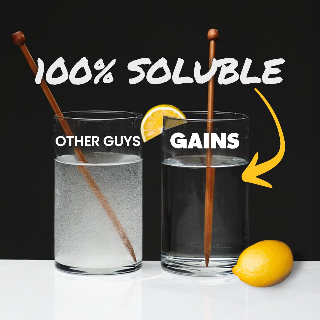 GAINS IN BULK creatina instantizada se disuelve en agua con facilidad