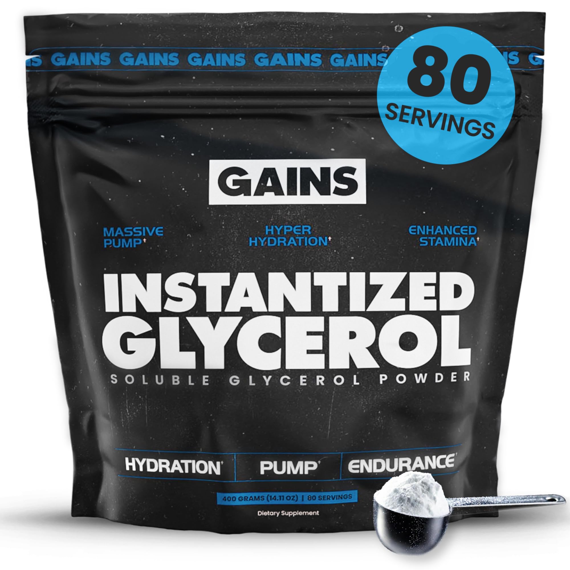 GAINSINBULK cucharada de glicerol instantizado para mezclar y favorecer hidratación previa