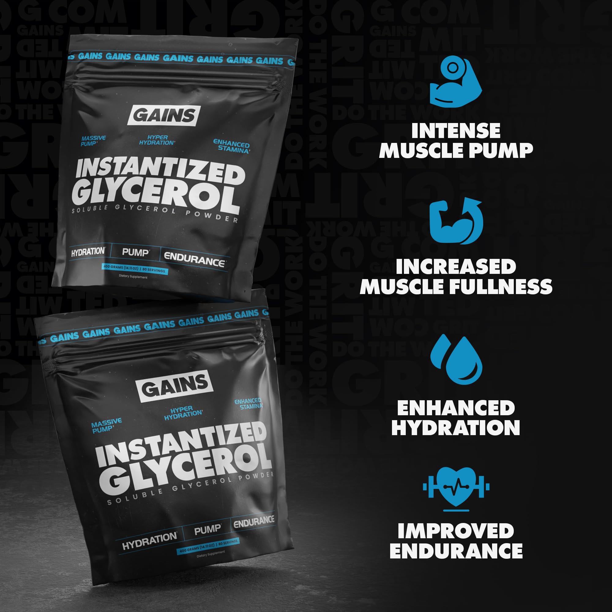 GAINSINBULK mezcla en agua para preentrenamiento y mejorar hidratación