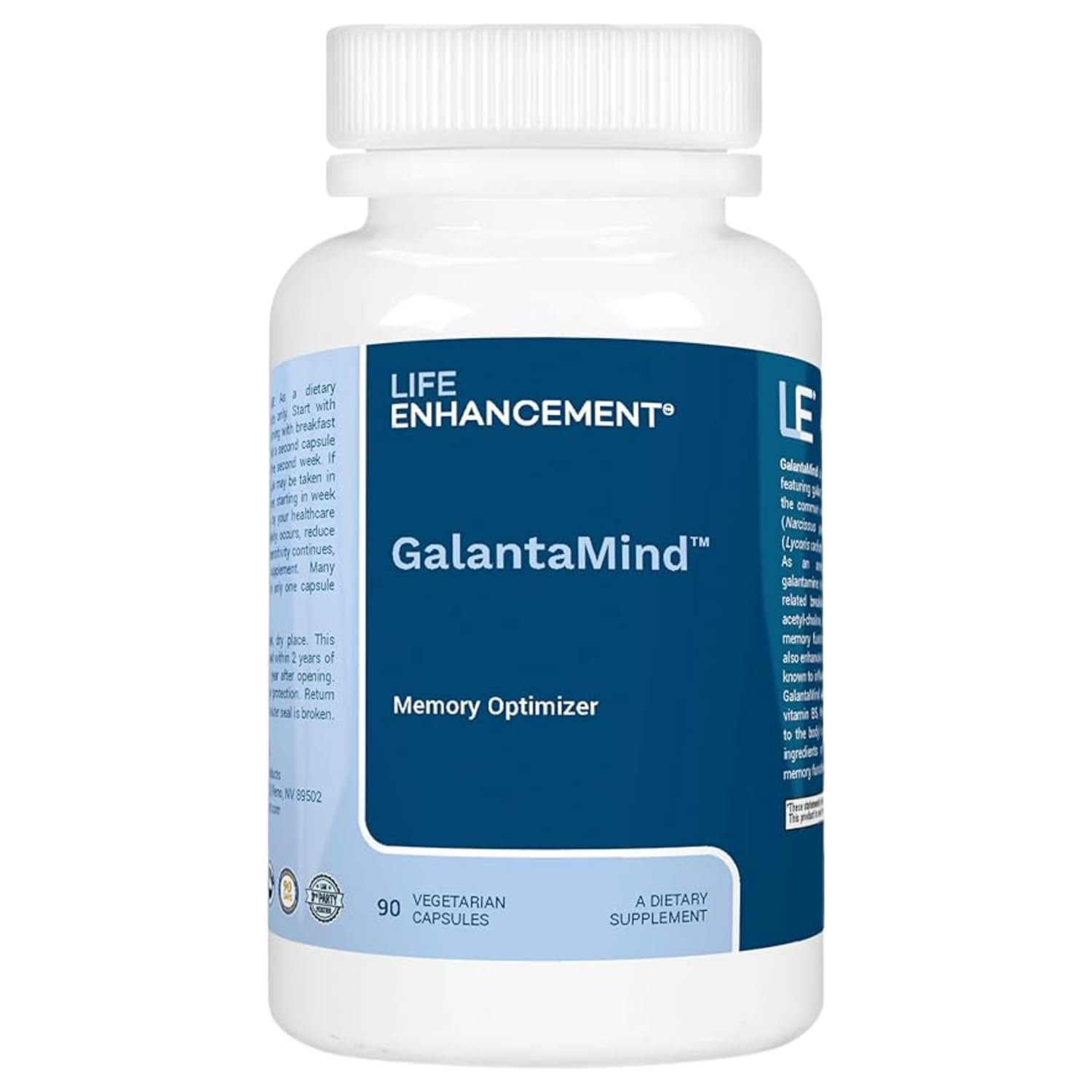 GalantaMind botella de cápsulas para claridad mental diaria.