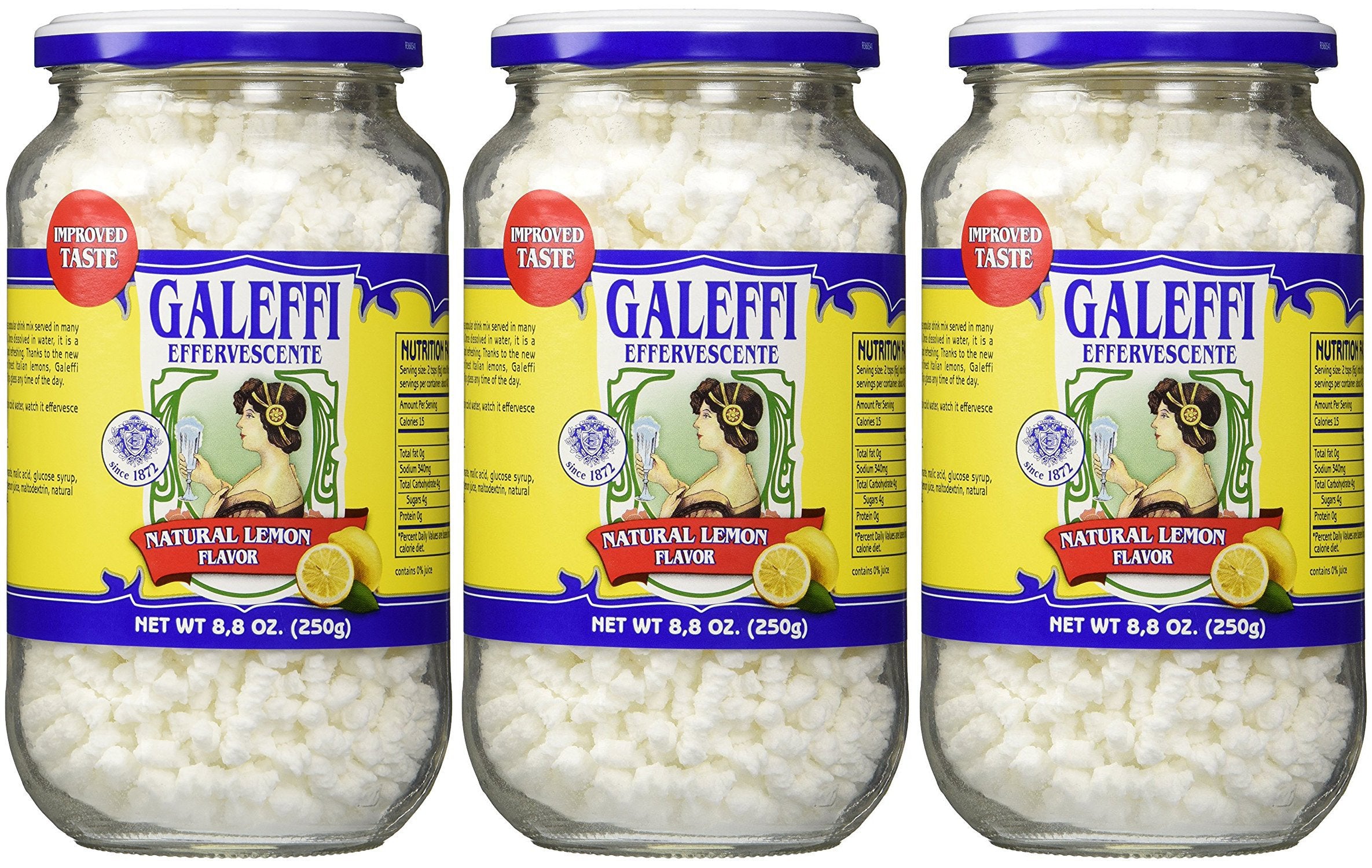 Galeffi antácido efervescente limón en frasco, bebida refrescante tras la comida.