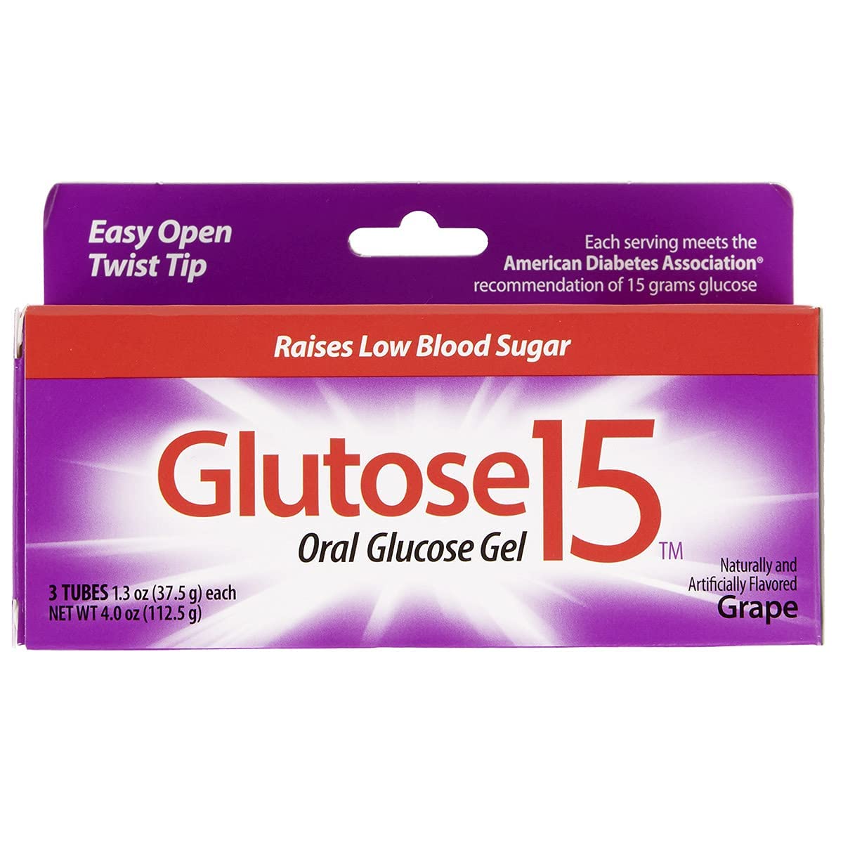 GAMENOTE GLUTOSE 15 Gel Uva, vista frontal del envase compacto para llevar