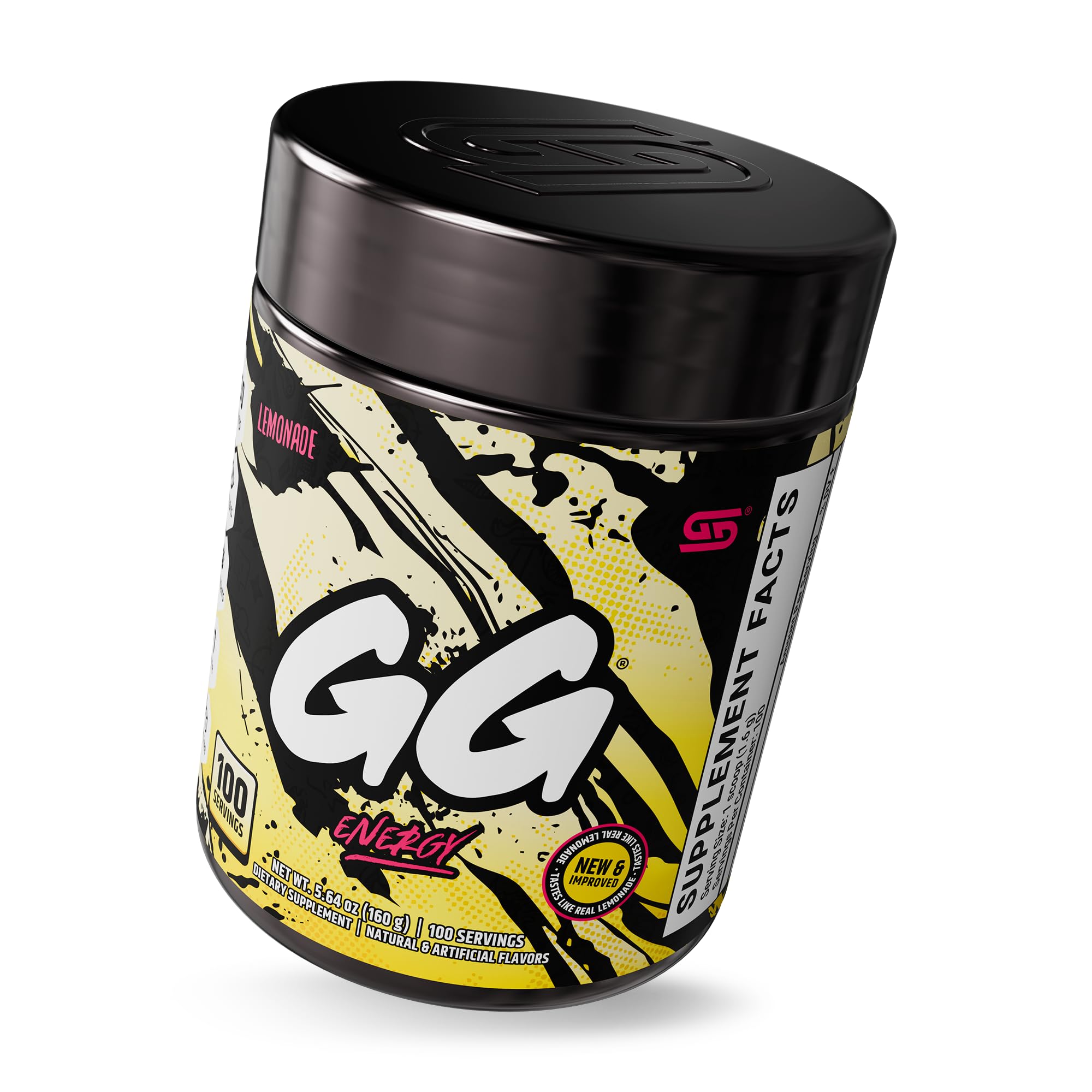 GG Energy Lemonade en polvo para bebidas energéticas sin azúcar.
