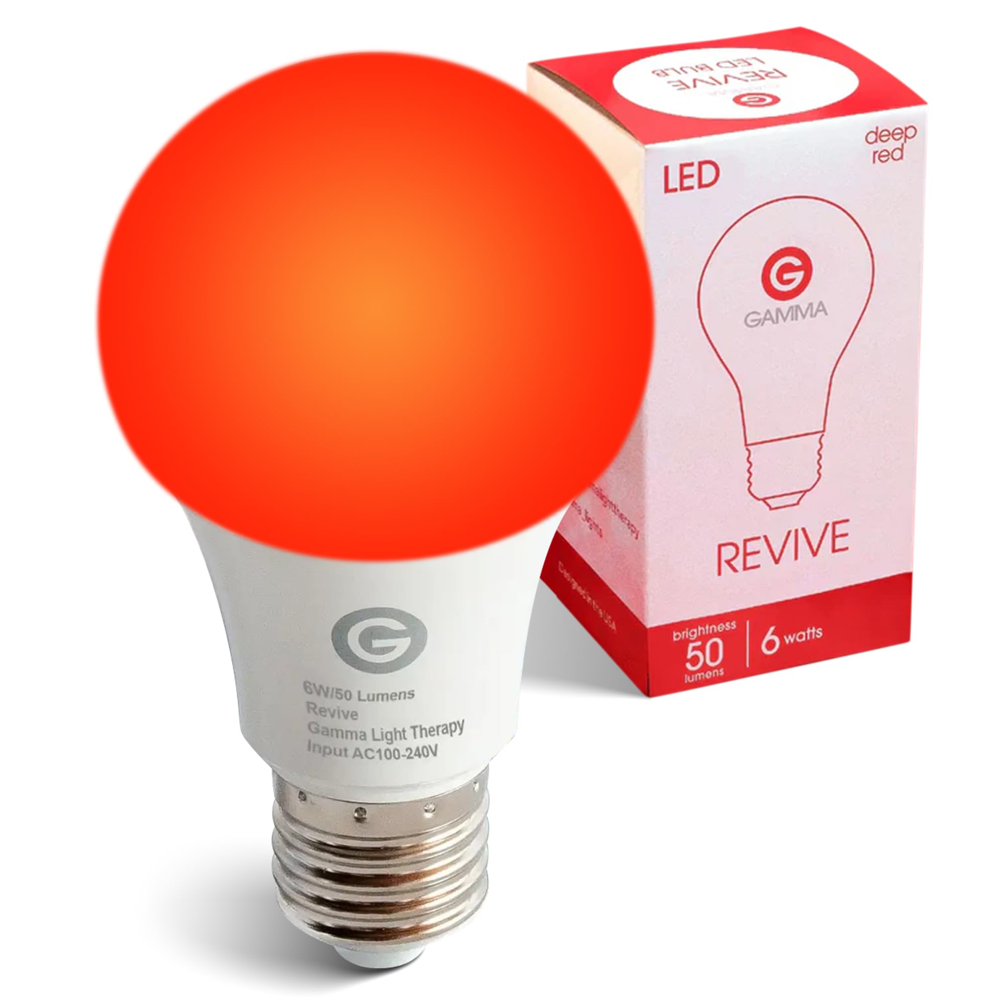 Gamma Revive: bombilla roja 670nm para iniciar el sueño de forma suave.