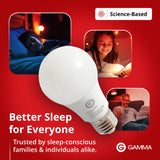 Gamma Revive: iluminación suave sin parpadeos para una noche calmada.