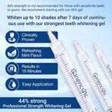 Ganencsnc 44% gel blanqueador, uso recomendado de 0.5 ml por aplicación