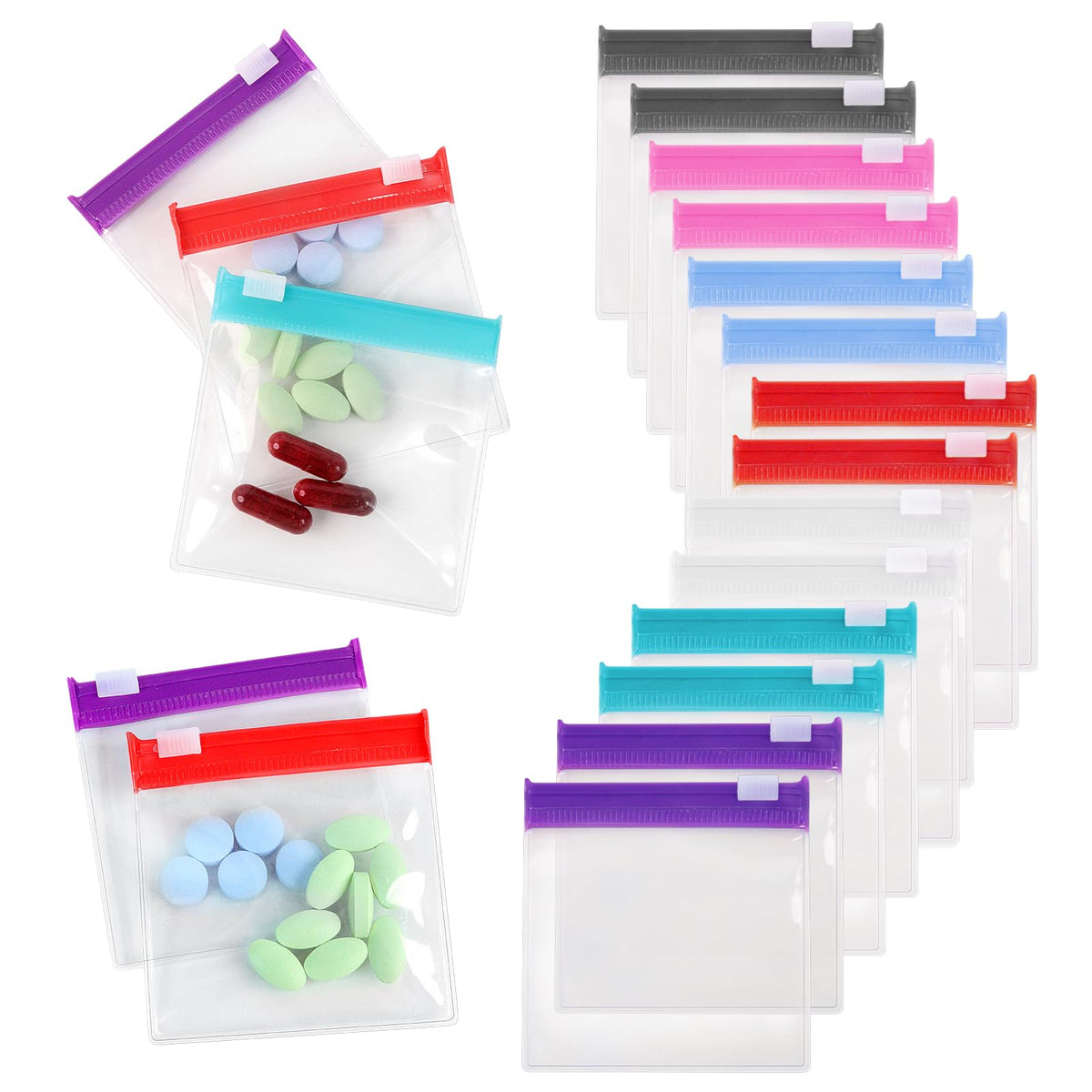 GAQWOK bolsa azul para pastillas con cierre, ideal para viajes y organización diaria