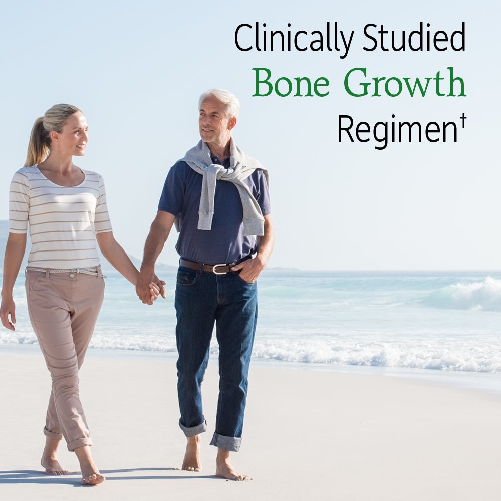 Garden of Life Calcium Grow Bone, etiqueta frontal, fórmula con D3 y K2 MK7