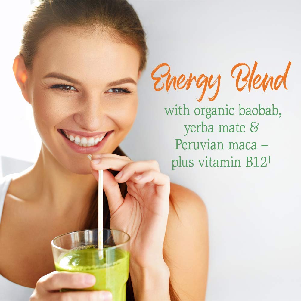Garden of Life Energizer: ingredientes crudos orgánicos para nutrición vegetal.