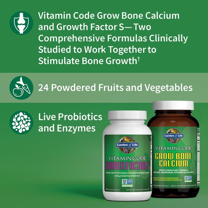 Growth Factor S estroncio de Garden of Life para huesos