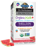 Garden of Life Kids+ Probiotics en empaque frontal sabor sandía para apoyo digestivo diario
