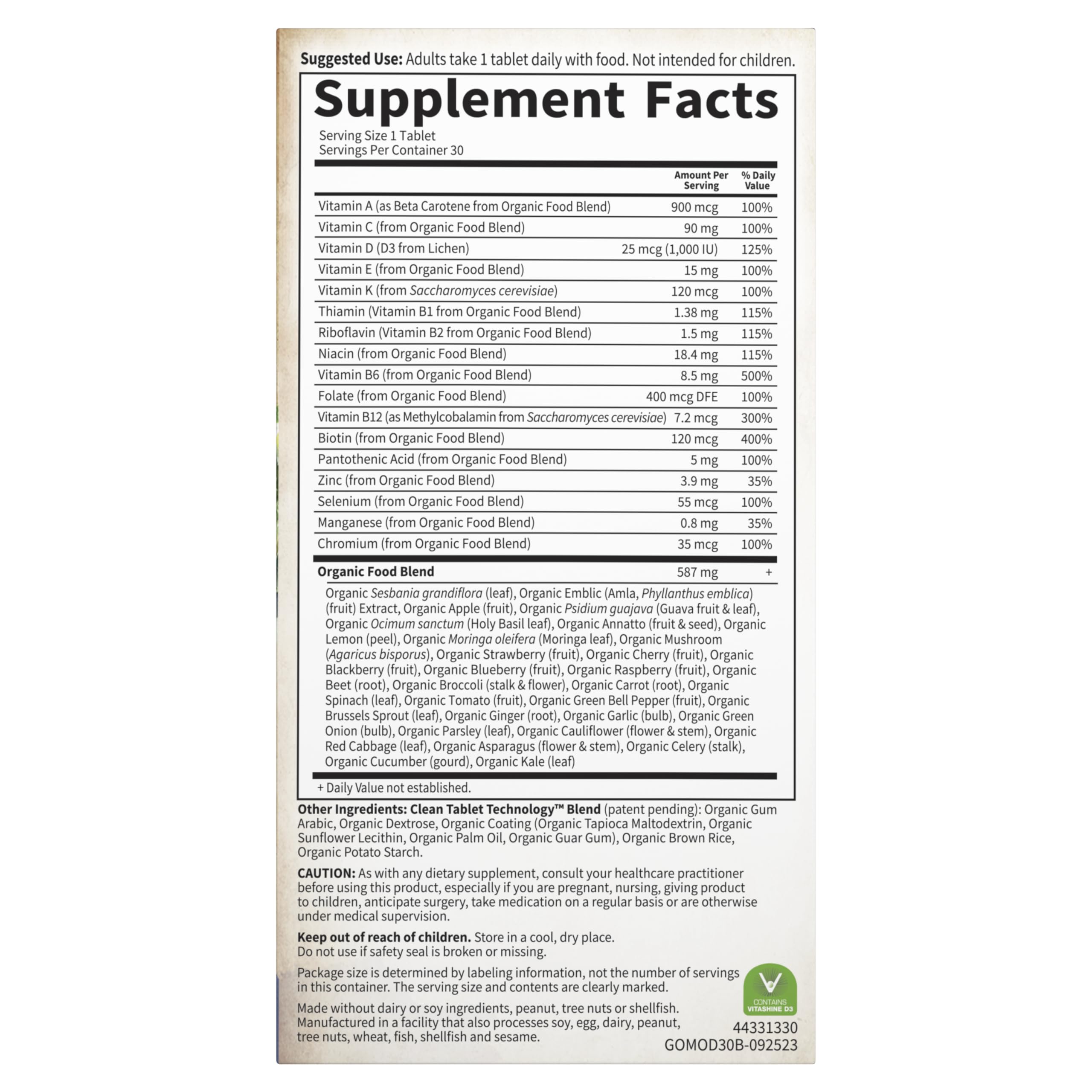 Garden of Life Once Daily Multivitamin, salud del corazón y bienestar.
