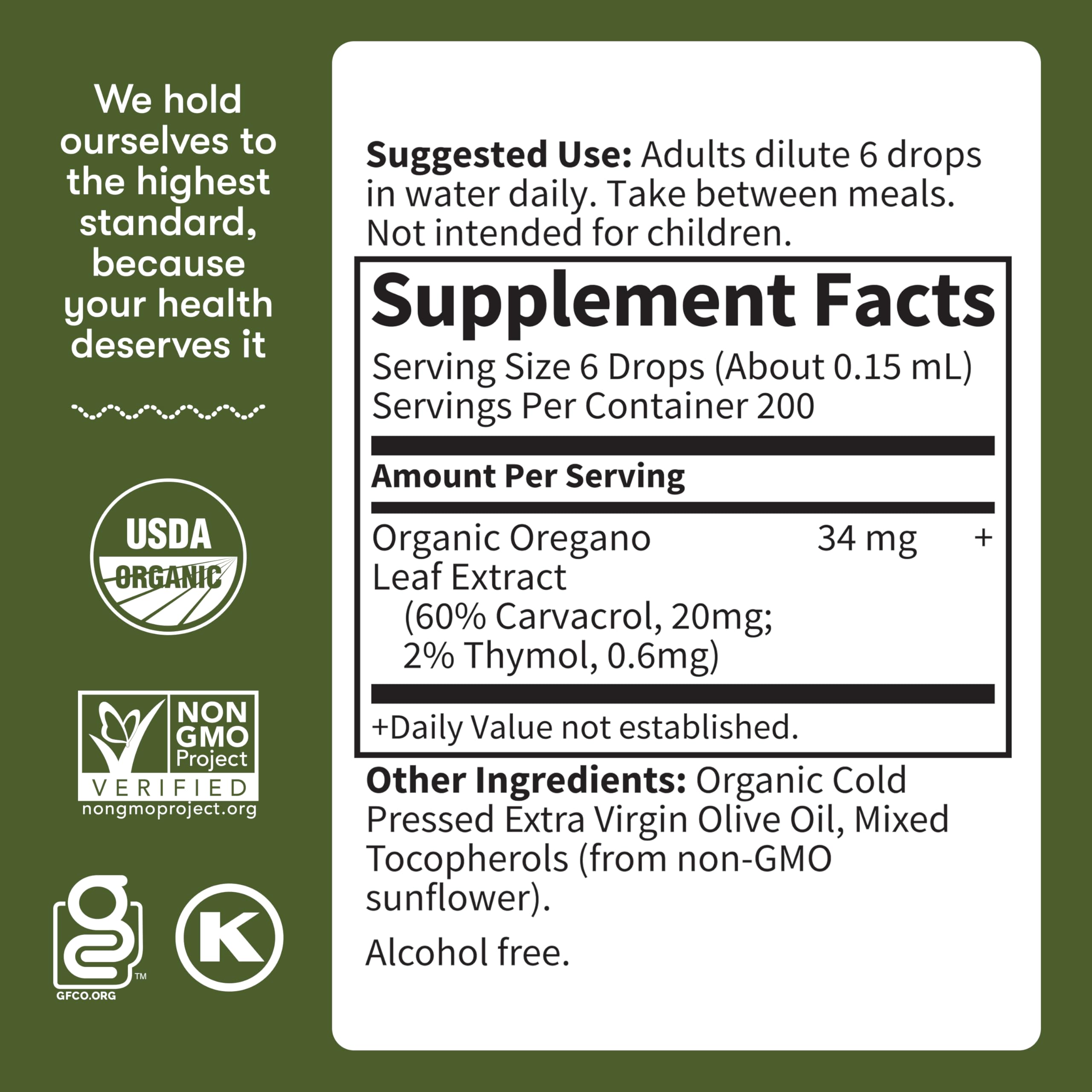 Garden of Life Organics certificaciones: USDA Orgánico, sin OGM, vegano y sin gluten