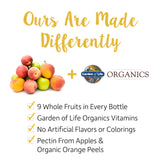 Garden of Life Organics Kids Multi Gummies, ingredientes de fruta, apoyo nutricional infantil