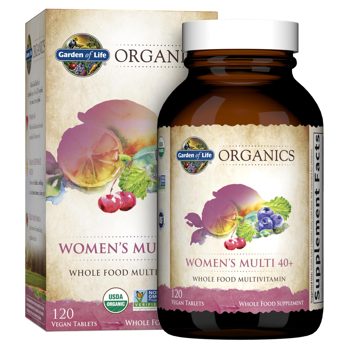 Garden of Life Organics Mujer 40+ frascos de vitaminas para energía diaria