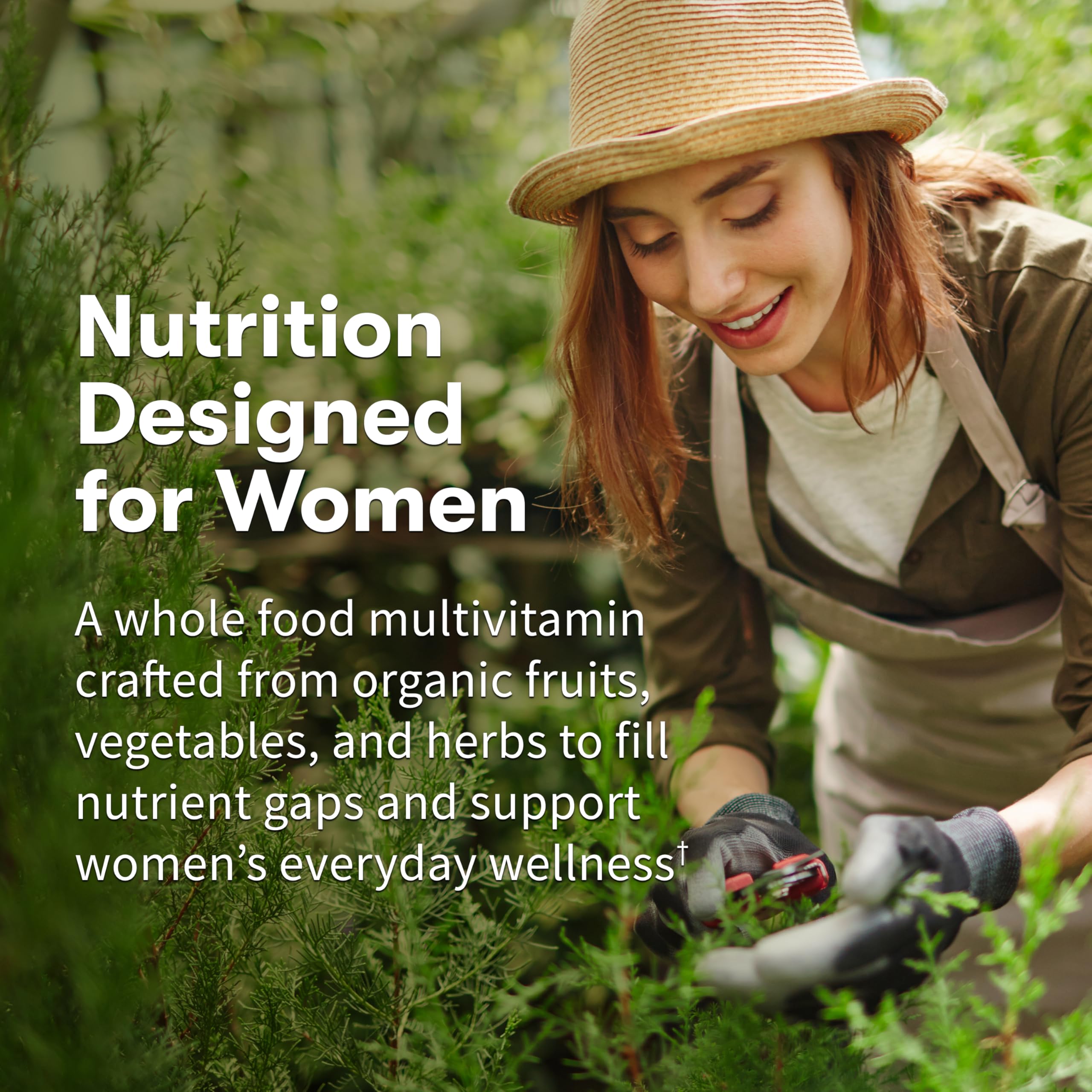 Garden of Life Organics Mujer, ingredientes vegetales orgánicos para nutrición diaria.