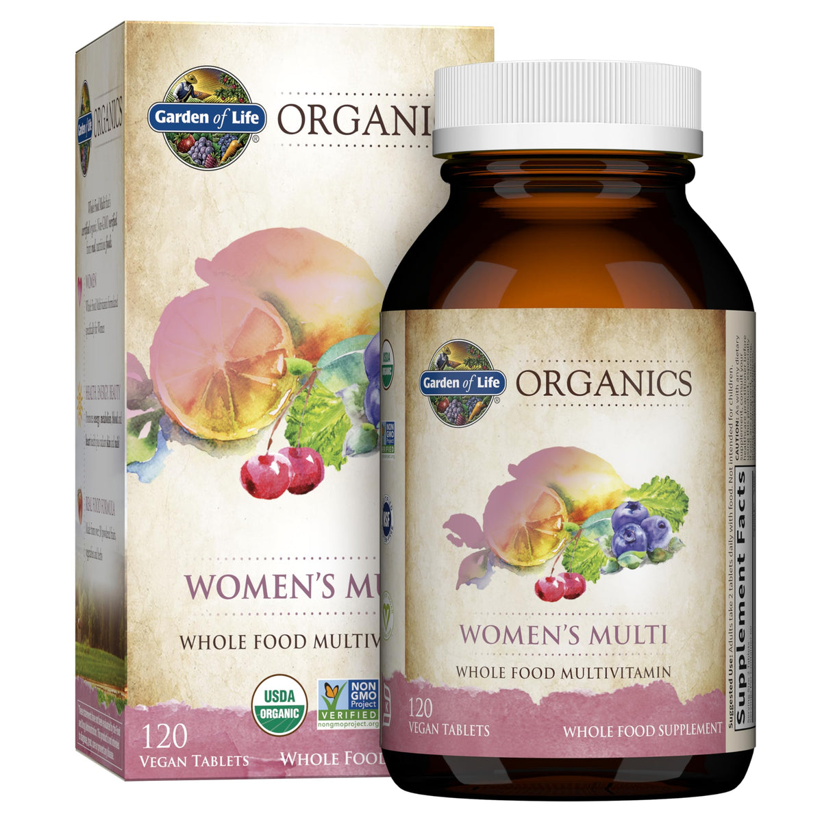 Garden of Life Organics Mujeres Multi, caja del multivitamínico para energía diaria.