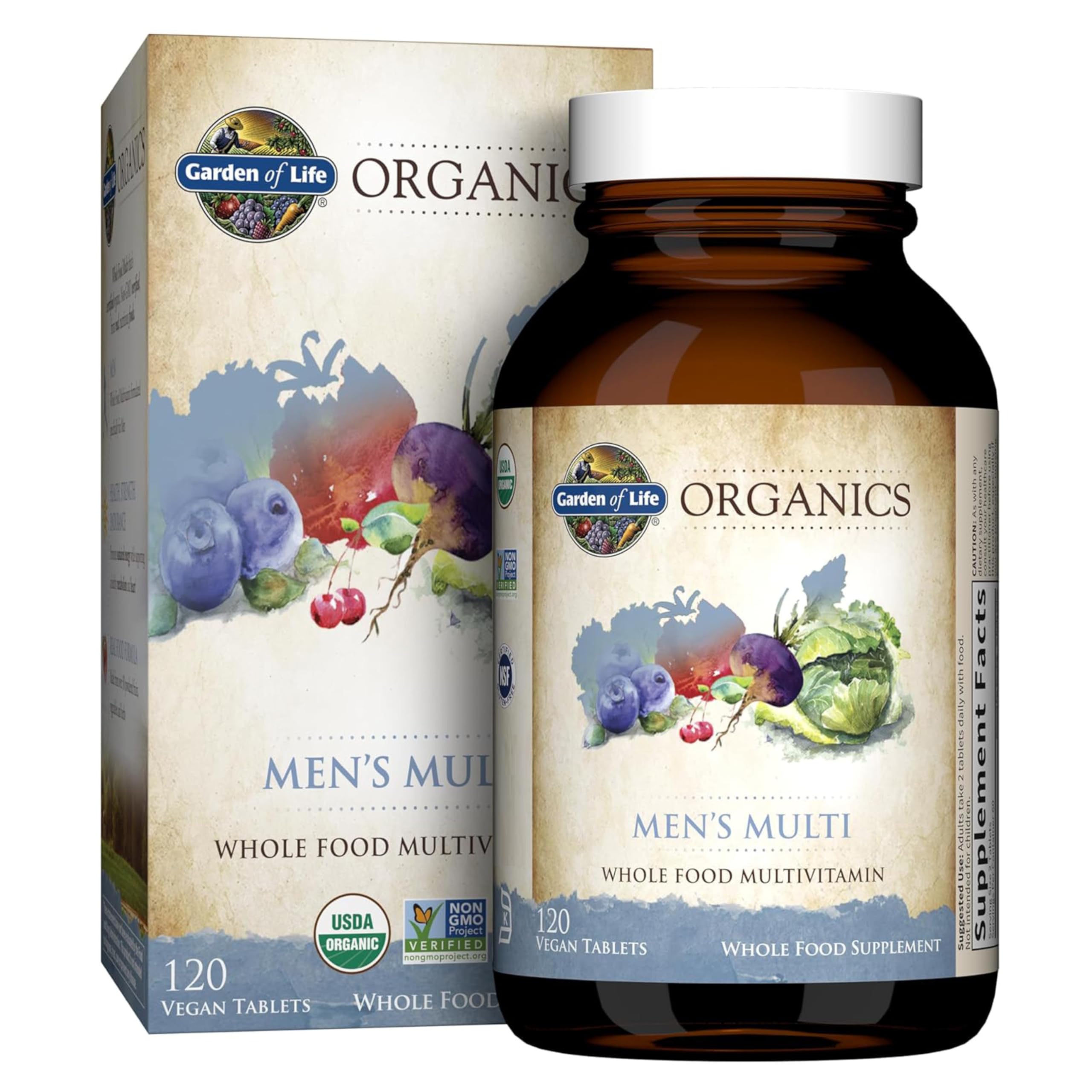 Garden of Life Organics para Hombres, tabletas: energía diaria y apoyo nutricional.