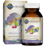 Garden of Life Organics Prenatal, tabletas en primer plano para soporte nutricional durante el embarazo.