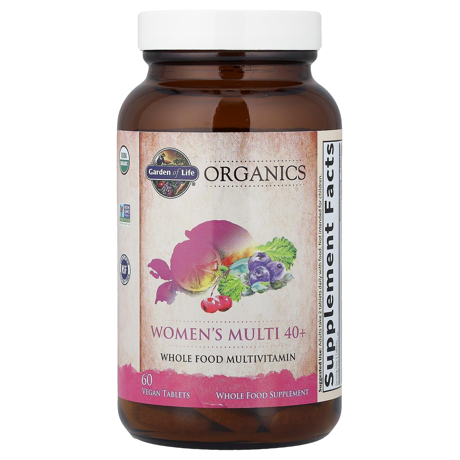 Garden of Life Organics Mujeres 40+ - tabletas veganas para nutrición orgánica diaria.
