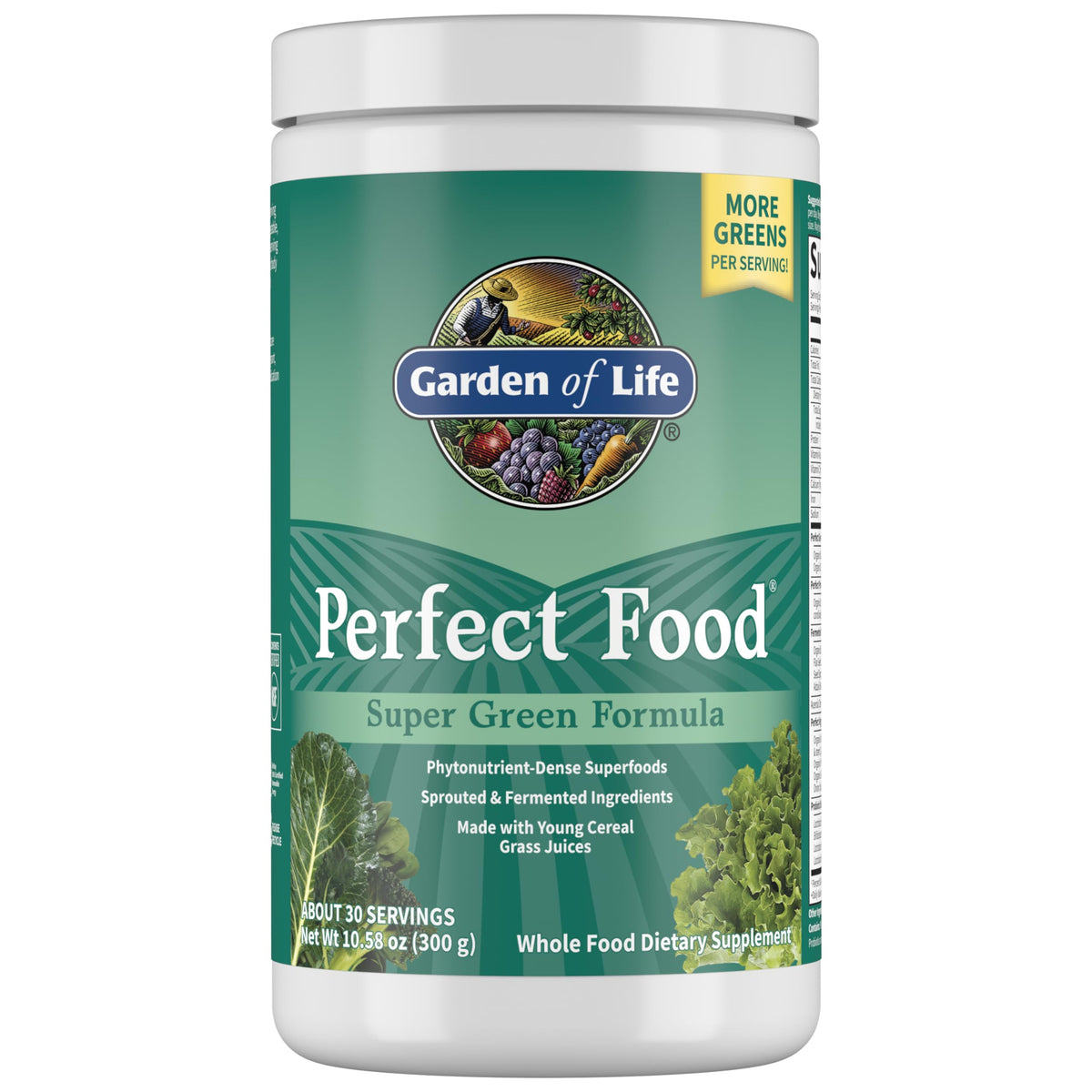 Garden of Life Perfect Food, bote de polvo verde para apoyo diario