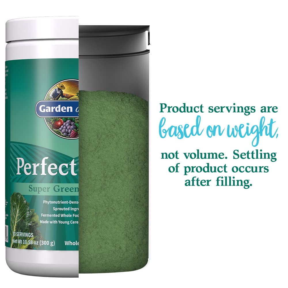 Garden of Life Perfect Food, polvo verde con textura fina para batidos