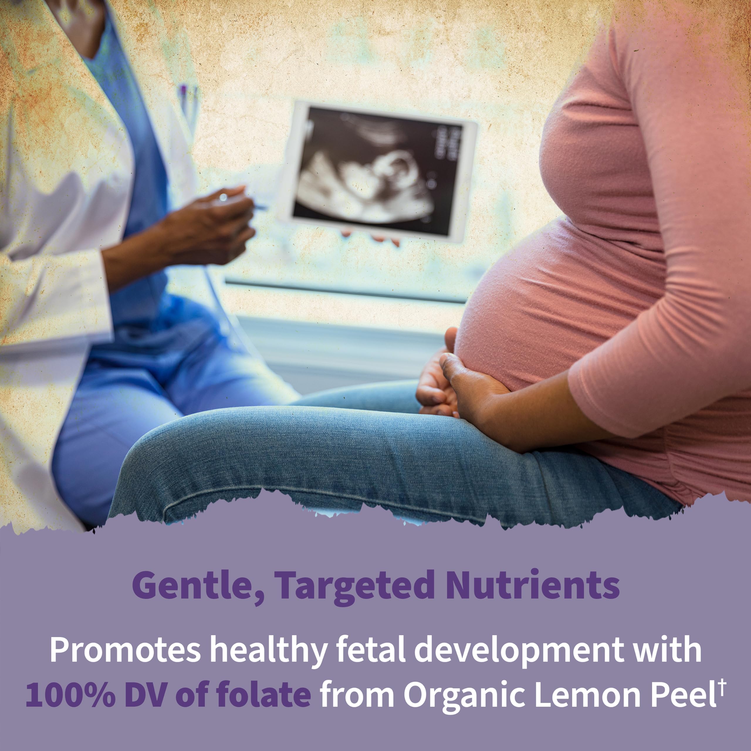 Garden of Life Prenatal con vitamina C y D3 para apoyo diario.